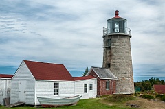 Monhegan Island Lighthouse on Overcast Day in Maine